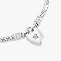 Pulseira ável em Prata 925 com Fecho Cadeado Coração - 18 cm - 5