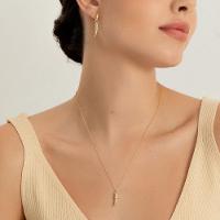 Colar Dente de Sabre com Zircônias em Prata 925 com Banho de Ouro Amarelo 18k - 2