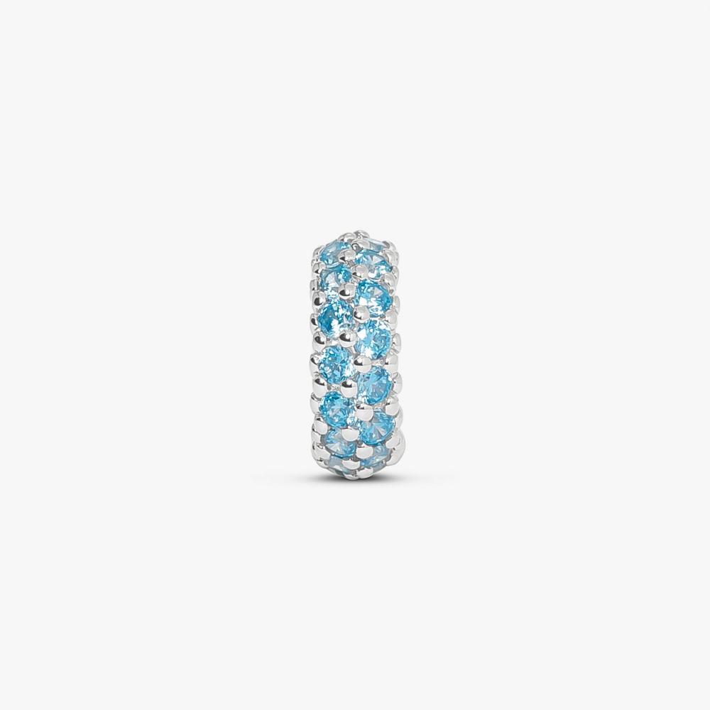 Charm Separador com Zircônia Azul em Prata 925 - 1
