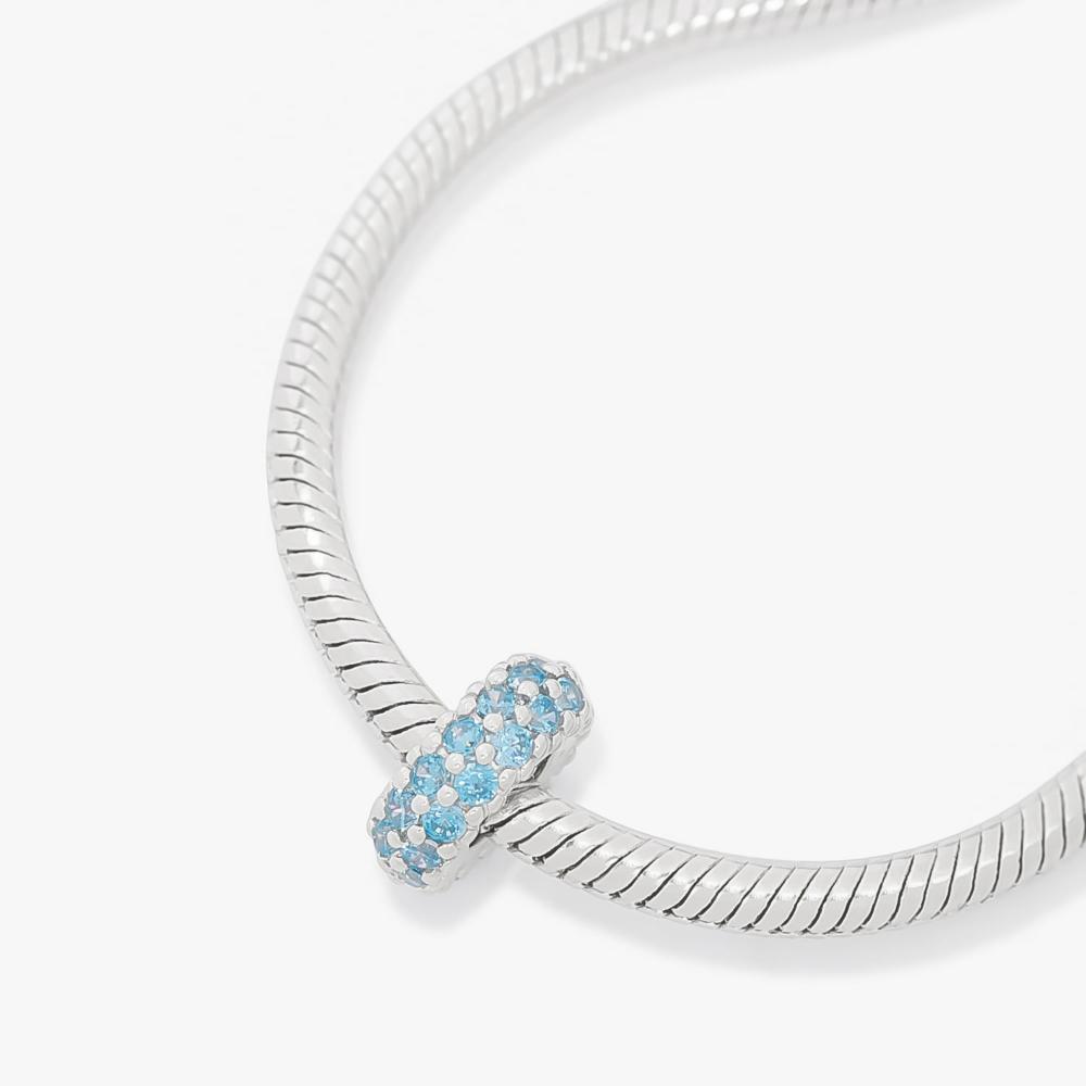 Charm Separador com Zircônia Azul em Prata 925 - 3
