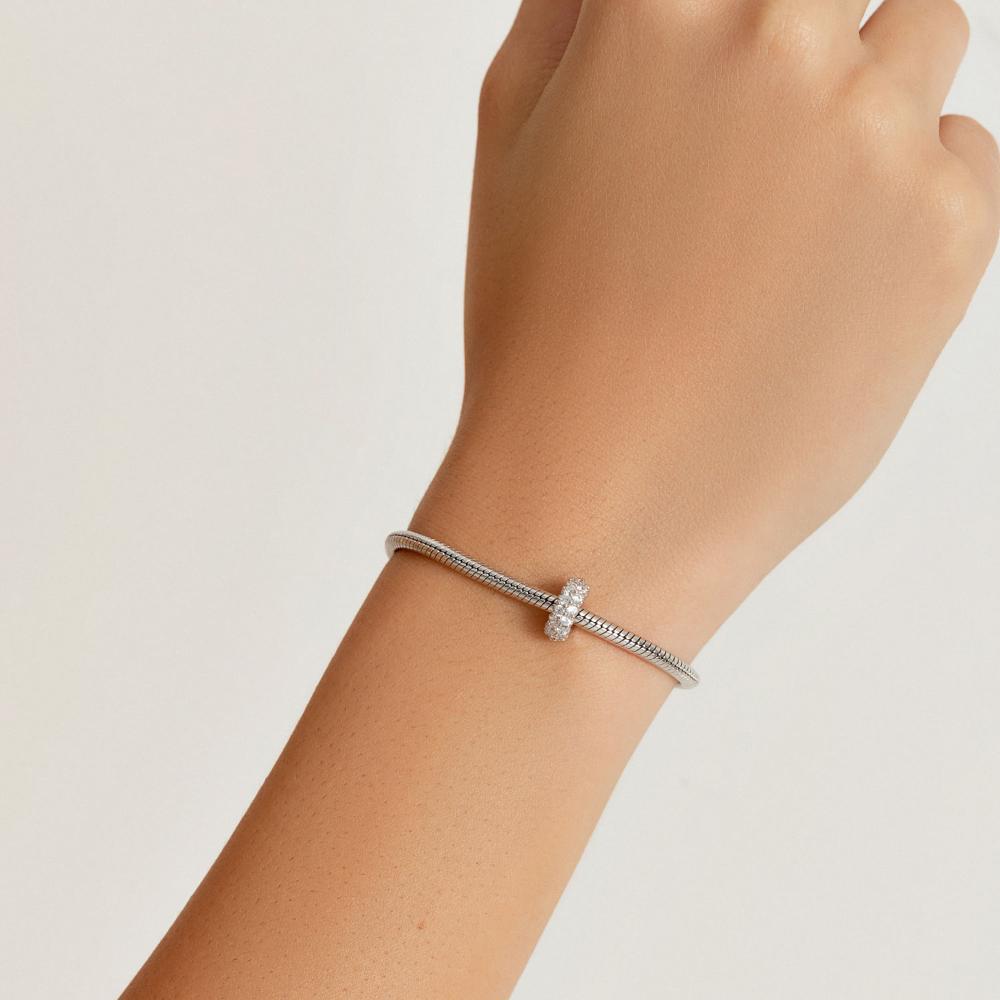 Charm Separador com Zircônia em Prata 925 - 2