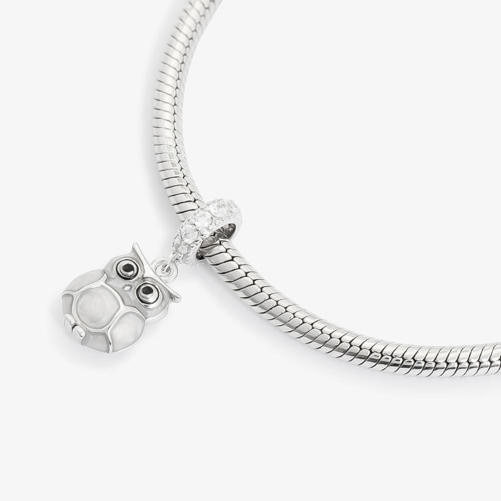 Charm Mãe Coruja com Zircônia em Prata 925 - 3