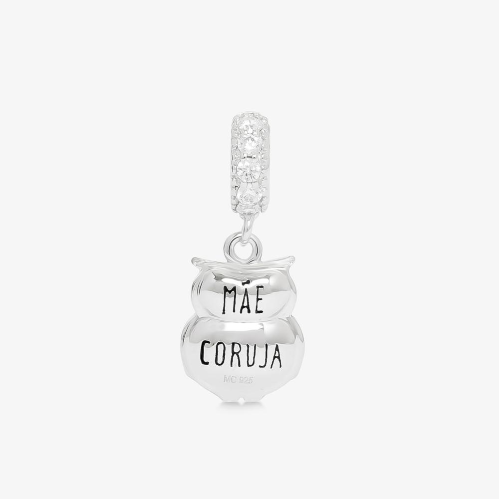 Charm Mãe Coruja com Zircônia em Prata 925 - 5