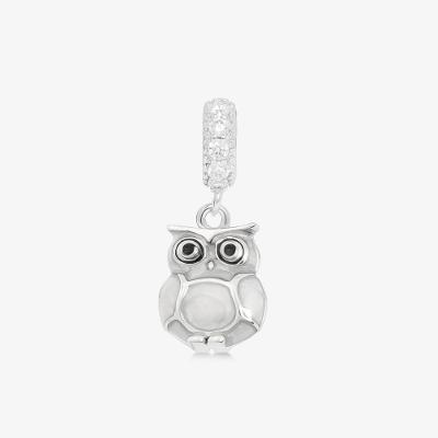 Charm Mãe Coruja com Zircônia em Prata 925