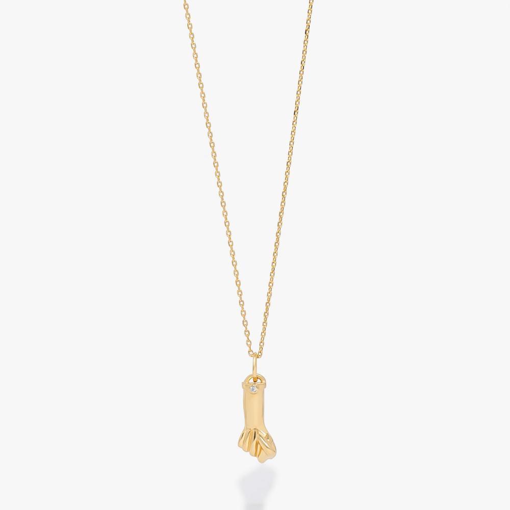 Colar Figa com Zircônia em Prata 925 com Banho de Ouro Amarelo 18k - 1