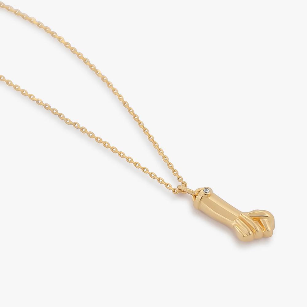 Colar Figa com Zircônia em Prata 925 com Banho de Ouro Amarelo 18k - 3