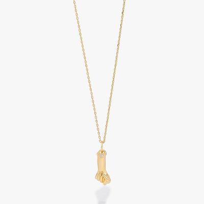 Colar Figa com Zircônia em Prata 925 com Banho de Ouro Amarelo 18k