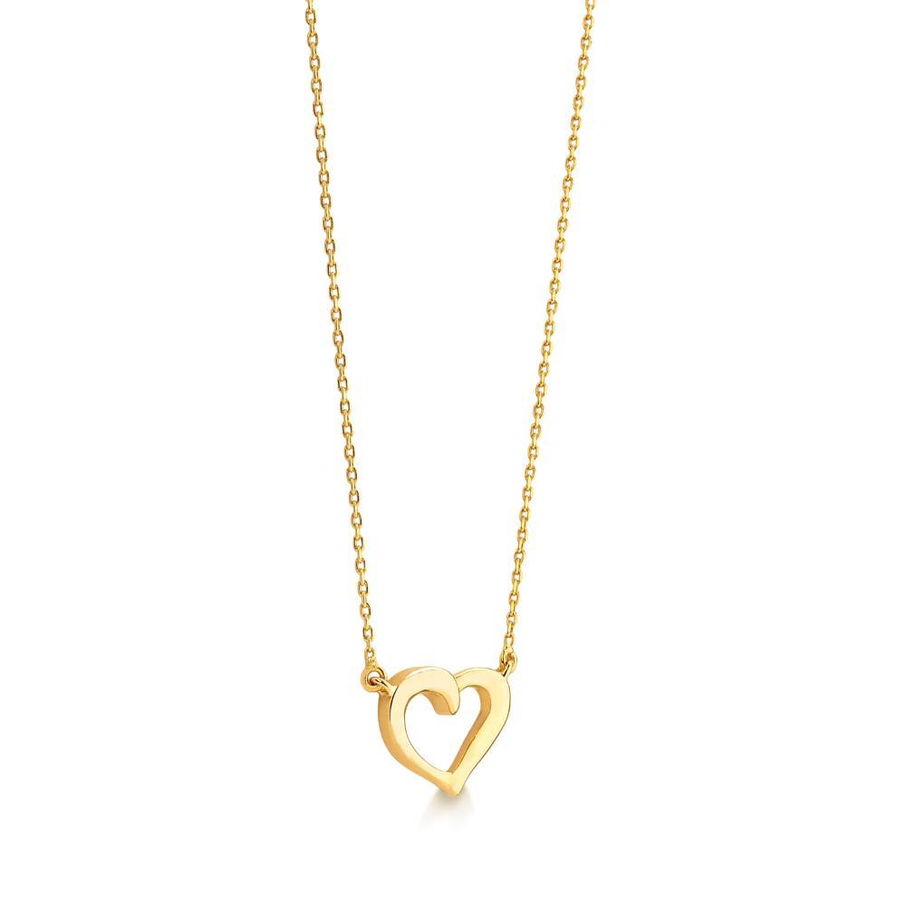 Colar Coração em Prata 925 com Banho de Ouro Amarelo 18k - 2