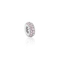 Charm Separador com Zircônia Rosa em Prata 925 - 2