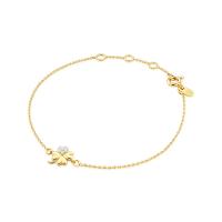 Pulseira Trevo com Zircônia em Prata 925 com Banho de Ouro amarelo 18k - 2