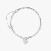Pulseira ável em Prata 925 com Fecho Cadeado Coração - 19 cm - 1