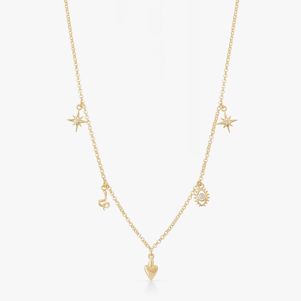 Colar com Zircônia em Prata 925 com Banho de Ouro Amarelo 18k - 1