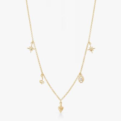Colar com Zircônia em Prata 925 com Banho de Ouro Amarelo 18k