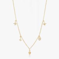 Colar com Zircônia em Prata 925 com Banho de Ouro Amarelo 18k - 1