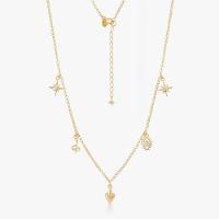 Colar com Zircônia em Prata 925 com Banho de Ouro Amarelo 18k