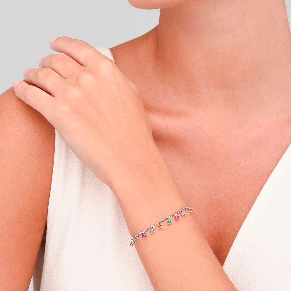 Pulseira com Zircônias idas em Prata 925 - 2