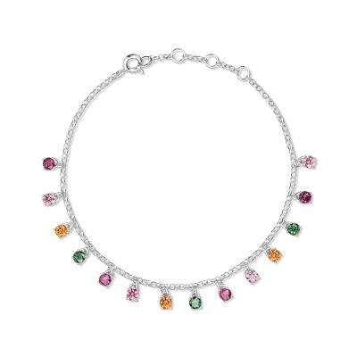 Pulseira com Zircônias idas em Prata 925