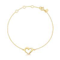 Pulseira Coração em Prata 925 com Banho de Ouro Amarelo 18k - 1