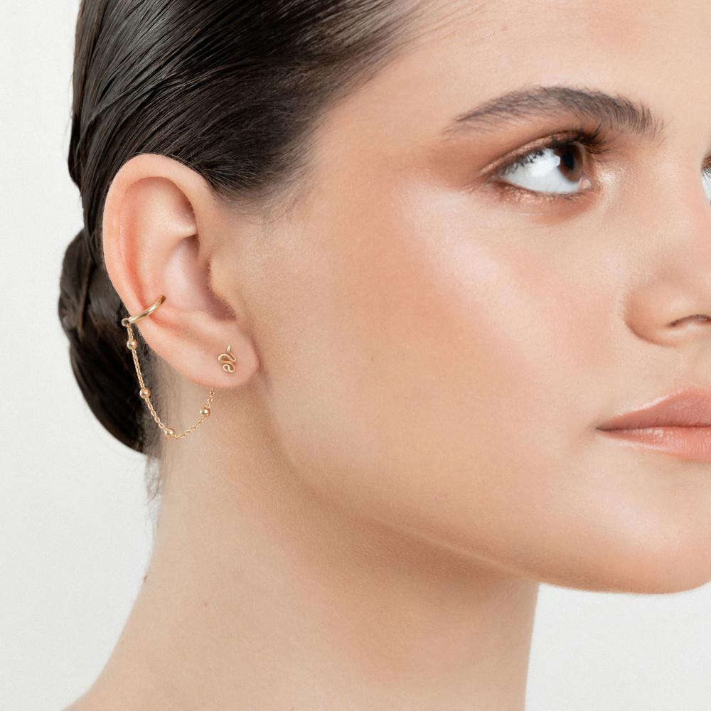 Piercing Corrente em Prata 925 com Banho de Ouro Amarelo 18k - 2