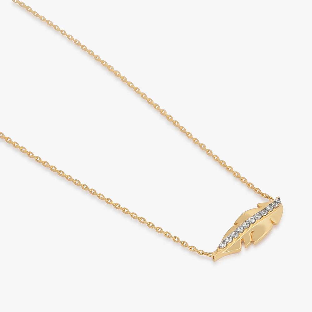 Colar Pena com Zircônias em Prata 925 com Banho de Ouro Amarelo 18k - 3