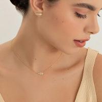 Colar Pena com Zircônias em Prata 925 com Banho de Ouro Amarelo 18k - 2