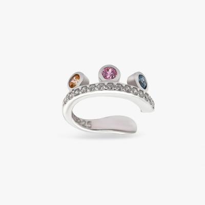 Piercing com Zircônias Coloridas em Prata