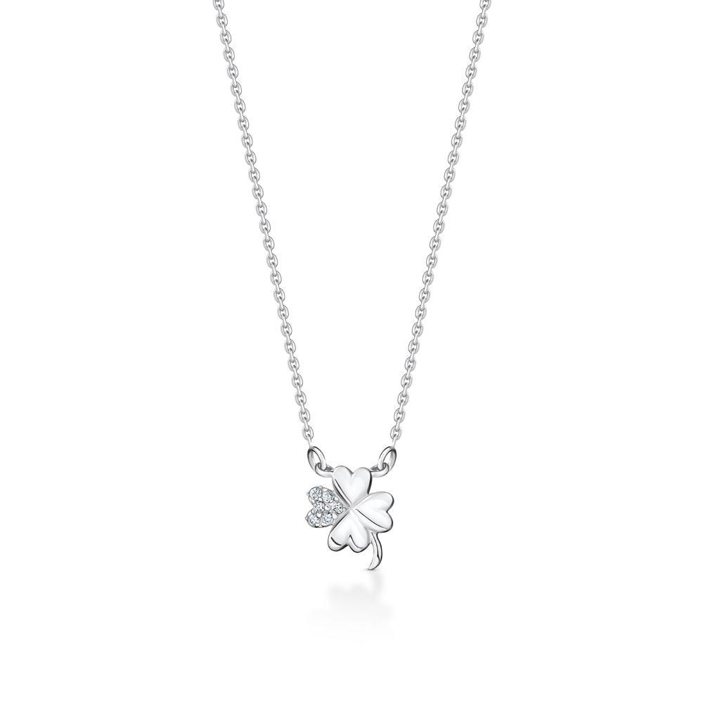 Colar Trevo com Zircônia em Prata 925 - 1