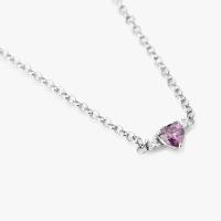Colar Coração com Zircônia Roxa em Prata 925 - 9