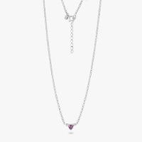 Colar Coração com Zircônia Roxa em Prata 925 - 13
