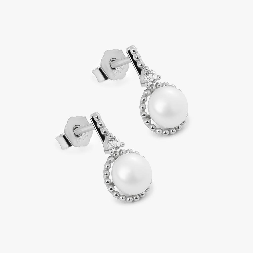 Brinco Com Pérola e Topázio In em Prata 925 - 3