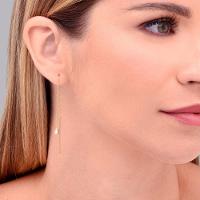 Brinco com Banho Ouro Amarelo e Zircônia - 3