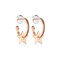 Argola Estrela em Prata 925 com Banho de Ouro Rosé e Espinélio - 1