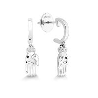 Argola Palma da Mão com Zircônia em Prata 925 - 1