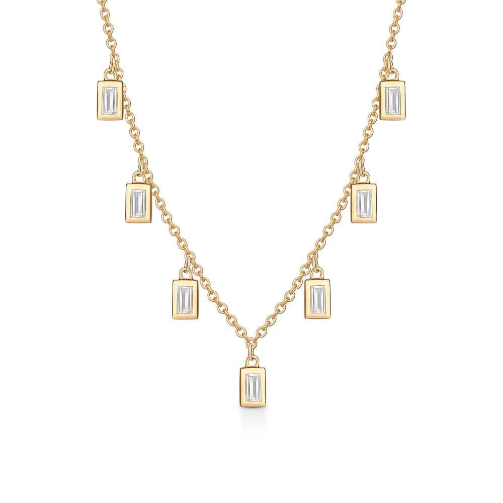 Colar com Banho Ouro Amarelo e Zircônia - 1