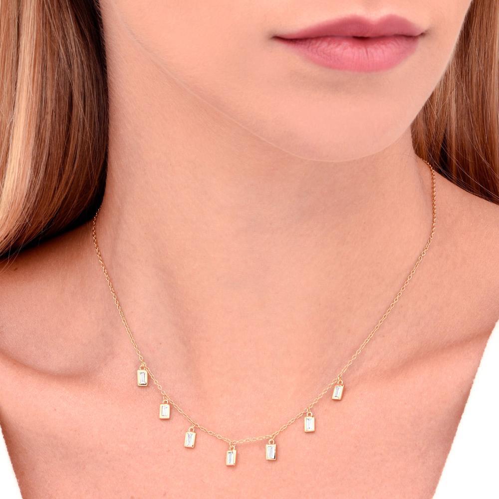 Colar com Banho Ouro Amarelo e Zircônia - 4