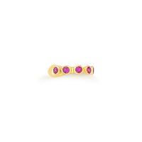 Piercing com Zircônia Rosa em Prata 925 com Banho de Ouro Amarelo 18k - 1