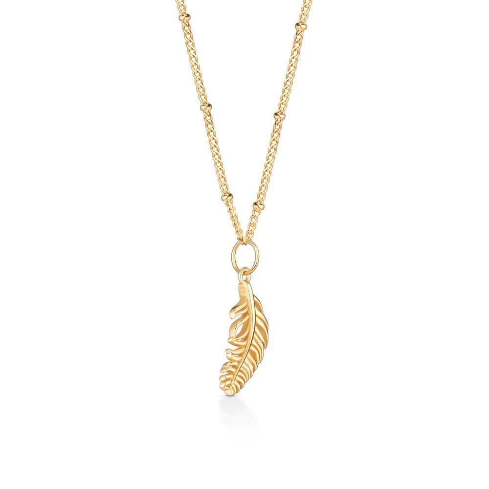 Pingente Pena em Prata 925 com Banho de Ouro Amarelo 18k - 3