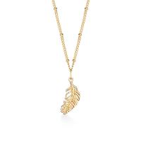 Pingente Pena em Prata 925 com Banho de Ouro Amarelo 18k - 1