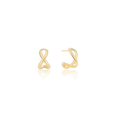 Brinco Argola Cruzado em Ouro Amarelo 18k