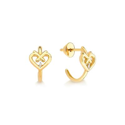 Argola em Ouro Amarelo com Diamante
