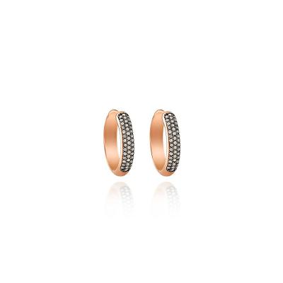 Brinco Argola com Diamante em Ouro Rosé 18k