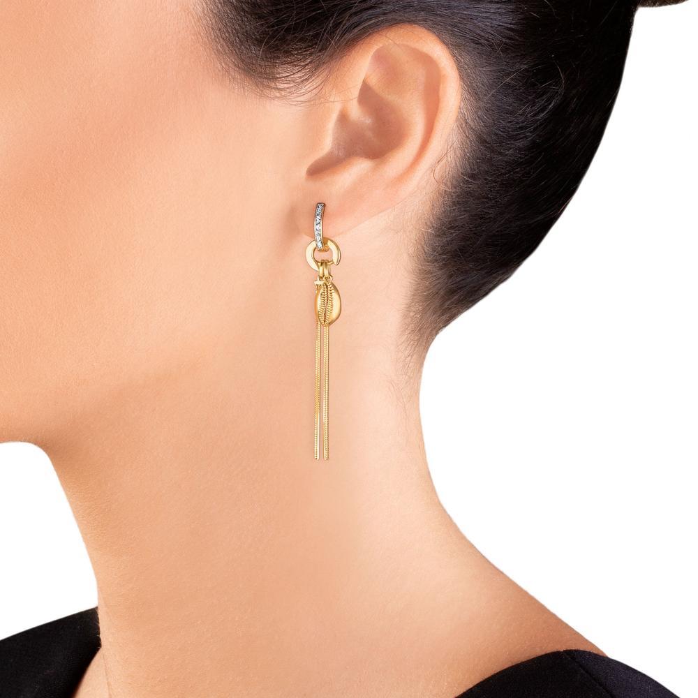 Brinco Argola com Topázio In em Ouro Amarelo 18k - 1