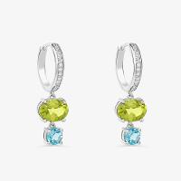 Brinco Argola com Peridoto, Topázio Azul e Safira In em Prata 925 - 3