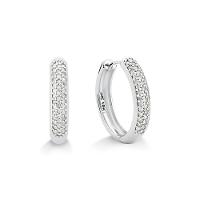 Brinco Argola com Diamante em Ouro Branco 18k - 1