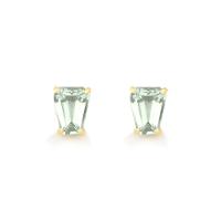 Brinco  com Prasiolita , em Ouro Amarelo 18k - 1