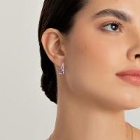 Brinco com Ametista e Safira In em Prata 925 - 2