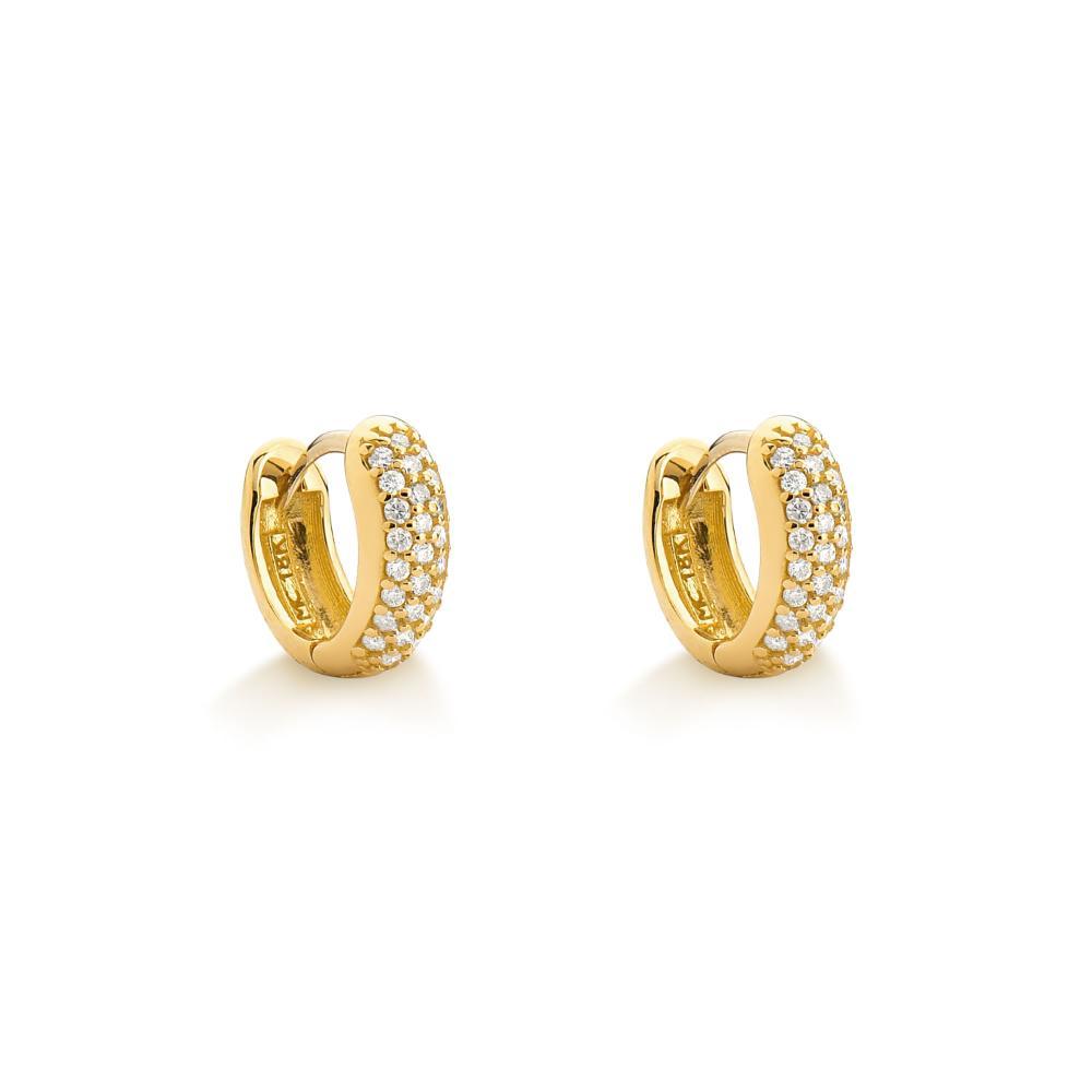 Brinco Argola com Diamante em Ouro Amarelo 18k - 2