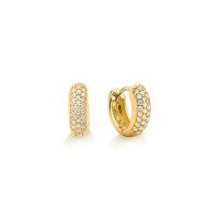 Brinco Argola com Diamante em Ouro Amarelo 18k - 1