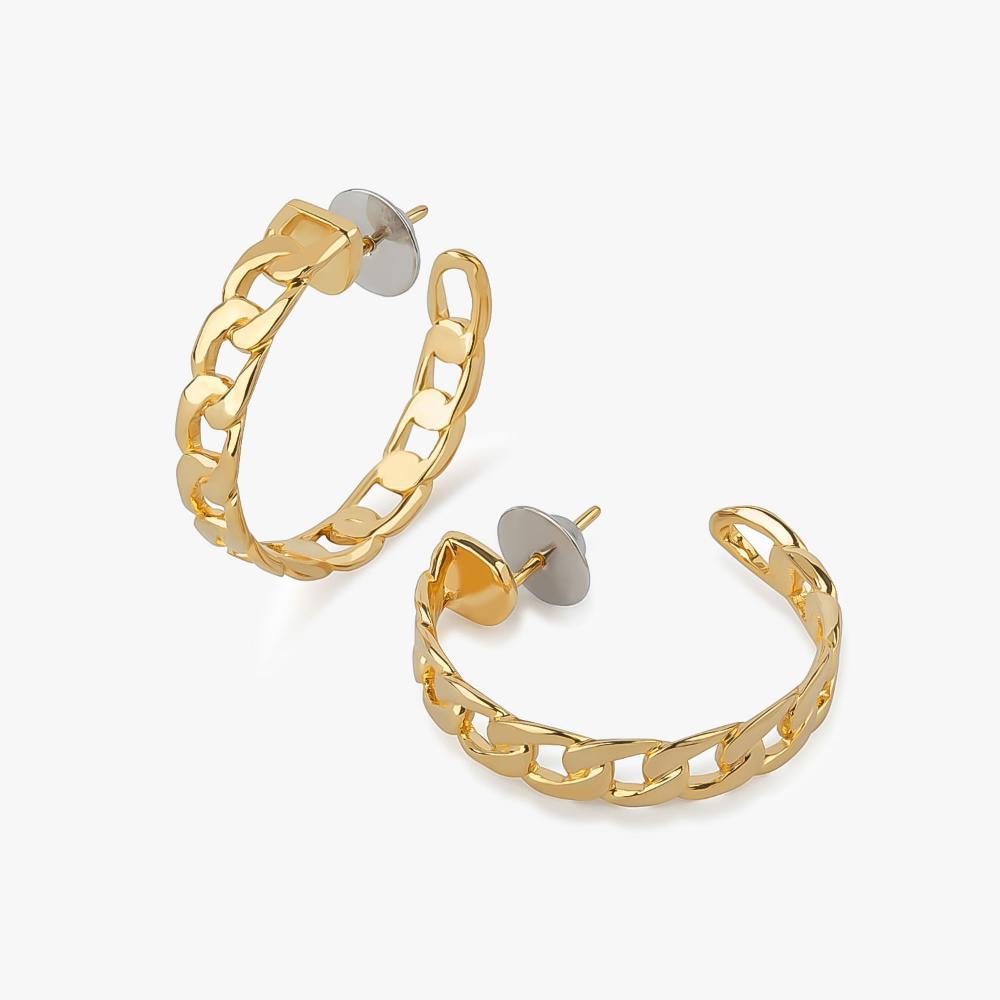 Brinco Argola Elos em Prata 925 com Banho de Ouro Amarelo 18k - 3
