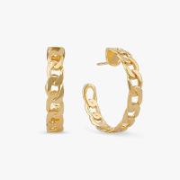 Brinco Argola Elos em Prata 925 com Banho de Ouro Amarelo 18k - 1